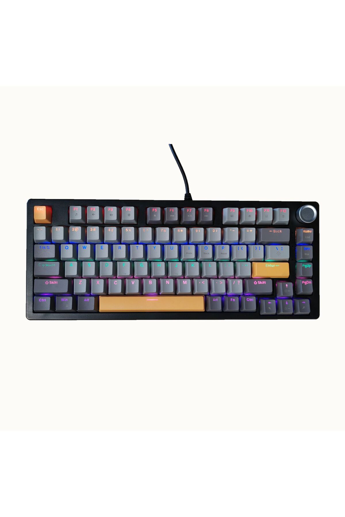 ZK-82 Pro Mekanik Oyuncu Klavyesi — %75, Döner Düğmeli, RGB